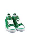 Unisex Erkek Kız Çocuk Keten Kısa Convers Modeli Bağcıklı Spor Ayakkabı YEŞİL