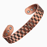 Nordic Style Bakır Kaplama Manyetik 22 cm Ayarlanabilir Bijuteri Bileklik - Unisex - Şık ve Özel