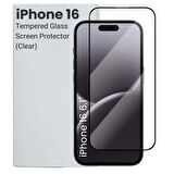 Apple iPhone 16 ile Uyumlu Ekranı Tam Kaplayan EKS Temperli Kırılmaz Cam Ekran Koruyucu