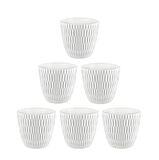 Omnipazar SY-5445 6,5 Lt Beyaz Decora Desenli Saksı 6 Adet 