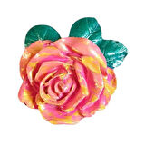 Uretti - Ayşe 7362 0385 El Yapımı Minik 2'li Pembe - Turuncu Renk Gül Magnet - 6 x 7 cm