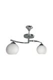 Fuji Krom 2'li Beyaz Camlı Avize | Kaliteli Modern Metal Avize