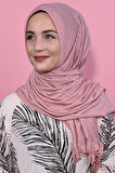 Pliseli Hijab Şal Pudra Pembesi - Pudra