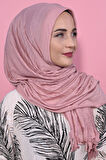 Pliseli Hijab Şal Pudra Pembesi - Pudra