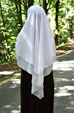 Sufle Khimar Medine İpeği Tesettür Beyaz - Beyaz