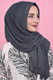 Pliseli Hijab Şal Gri - Gri