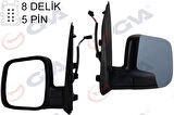 DIŞ DİKİZ AYNASI SOL FIORINO-BIPPER-NEMO 2007 ELEKTRİKLİ ISITMALI ASTARLI KONVEKS 5 FİŞ VM-6115EHPL 735460571 8153 VJ 735714776