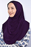 Taşlı Pileli Hijab Mürdüm  - Mürdüm