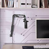 Mikrofon kolu, antrasit, vida bağlantılı