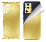 Xiaomi Mi 13 Lite için uyumlu 360 full arka ve yan kaplama koruma sticker AYNALI GOLD