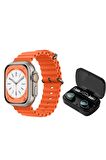 Watch Ultra 2 T80 Ultra 2 Akıllı Saat + Powerbank Kutulu Earbıds M10 Bluetooth Kulaklık İkili Paket