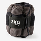 Ayarlanabilir 2x2 Kg Bilek Ağırlığı - Gri - Hafif Pilates