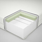 Tek kişilik yatak, beyaz, 90x200 cm, sert