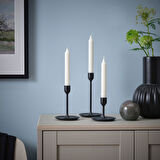 Şamdan mumu, beyaz, 19 cm, kokusuz