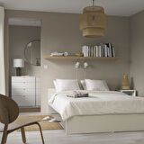 Çift kişilik karyola, beyaz, 140x200 cm, çekmecesiz ve alt karyolasız