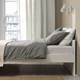 Çift kişilik karyola, beyaz, 140x200 cm, çekmecesiz ve alt karyolasız