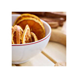 Porselen kase, beyaz-kırmızı, 13 cm