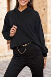 Kapşonlu Sweat Siyah