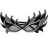 Taşlı Siyah Alev Parti Gözlüğü 