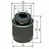 YAĞ FİLTRESİ GOLF 5-6-JETTA 3-PASSAT-TIGUAN-TOURAN-A3-OCTAVIA-IBIZA-SCIROCCO 1.4 TSI X 03C115561D 03C115561B 03C115561E