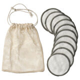 Temizleme pedi, beyaz-yeşil, 10 adet, çantalı, yeniden kullanılabilir