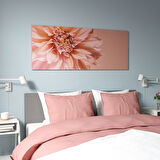 Çerçeveli resim, çok renkli, 140x56 cm, pembe çiçekler, alüminyum rengi