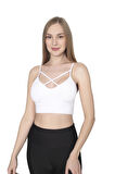 1052 Pinkhan Ön Çapraz Büstiyer Kadın - GRİ - L-XL