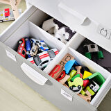 Çocuk şifonyeri, beyaz-gri, 60x55x123 cm