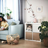 Açık raf ünitesi, parlak beyaz, 77x77 cm