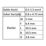 GFFD1488 Tam İzoleli Dişi Faston Kablo Ucu 100 Adet