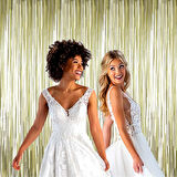 Mat Altın Püsküllü Kapı Perdesi 