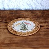 Japandi,İskandinav Marin Denizaltı Desenli Hasır Rattan Dekoratif Fincan&Bardak Altlığı Nihale 14cm