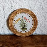 Japandi,İskandinav Marin Denizaltı Desenli Hasır Rattan Dekoratif Fincan&Bardak Altlığı Nihale 14cm
