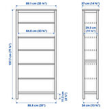 Kitaplık, beyaz vernik-açık kahverengi, 90x197 cm