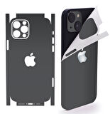 İphone 15 plus için 360 full arka kaplama koruma sticker - 14 FARKLI RENK - KOYU GRİ