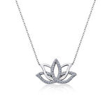 Gümüş Lotus Çiçeği Kolye
