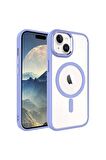 Apple iPhone 15 Plus ile Uyumlu Kılıf Wireless Şarj Özellikli Magsafe Telefon Kılıfı Kapak