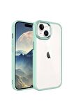 Apple iPhone 15 Plus ile Uyumlu Kılıf Şeffaf Arka Yüzey Renkli Kenar Çerçeve Telefon Kılıfı Kapak