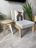 Helle Yuvarlak Tekli Plywood Sehpa – Doğal Ahşap, Modern Tasarım Yan Sehpa
