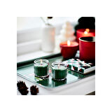 Bardakta kokulu mum, yeşil, 12 saat, köknar ağacı