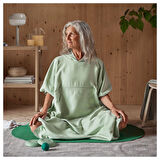 Kapüşonlu banyo pançosu, açık yeşil, 110 cm