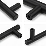 10 ADET Keijo SİYAH 128mm Paslanmaz Kulp (mobilya, dolap kulbu, kulp modeli)