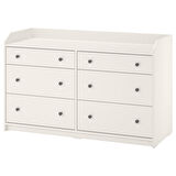 6 çekmeceli şifonyer, beyaz, 138x84 cm