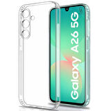 Samsung Galaxy A26 Uyumlu Kılıf Esnek Silikon Telefon Kılıfı ve Temperli Cam Ekran Koruyucu