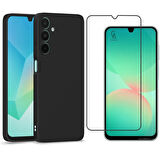 Samsung Galaxy A26 Uyumlu Kılıf Esnek Silikon Telefon Kılıfı ve Temperli Cam Ekran Koruyucu