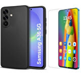 Samsung Galaxy A36 Uyumlu Kılıf Esnek Silikon Telefon Kılıfı ve Temperli Cam Ekran Koruyucu