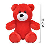 Peluş Ayı Oyuncak 20 cm Kırmızı