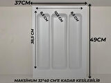 37x49 Cm. Beyaz Kaşıklık Ve Kepçelik 2'li Set (32X41 CM'E KADAR KESİLEBİLİR)