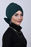 Dolgulu Fiyonklu Çift Yönlü Bone Petrol Yeşili - Petrol