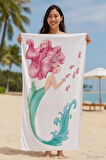 SeaDream Tropikal Desenli Plaj Havlusu 70X140 Cm Denizkızı